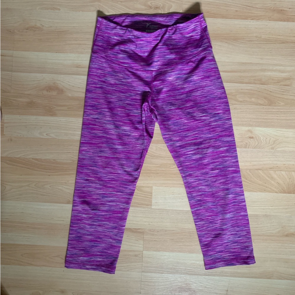 ⚡️3 for 25⚡️Old Navy Purple Heathered Space Dye Cropped Leggings Women’s Medium